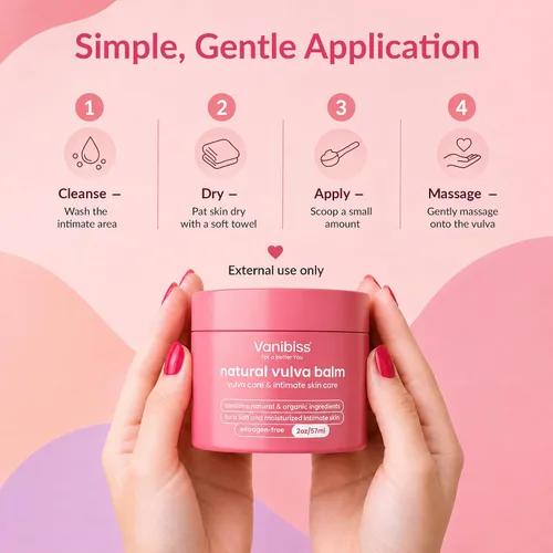 Vista 5 de Vanibiss Natural Vulva Balm - Crema Vulva y crema hidratante tópica para el cuidado de la piel tierna, alivia la sequedad, picazón, rozaduras