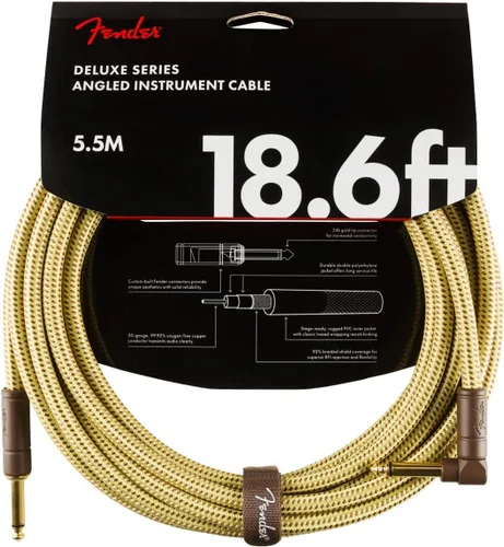 Vista 7 de Fender Cable de instrumentos de la serie Deluxe, recto/recto, Tweed, 18.6 pies