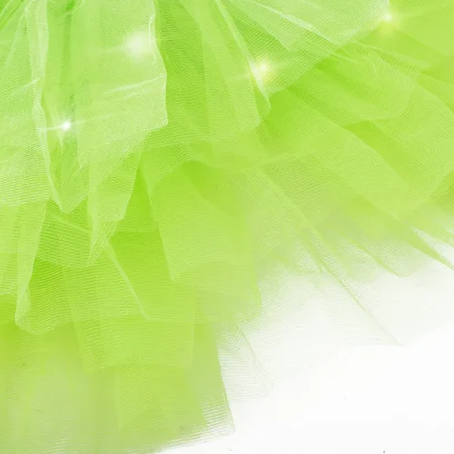 Vista 5 de Simplicity Paquete de 2 faldas clásicas de tutú de tul de neón con luz LED de 5 capas para mujer, tutú iluminado