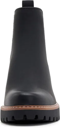 Vista 9 de vodvob Botas de tobillo para mujer, botines de tacón de cuña elásticos con plataforma Chelsea sin cordones y suela de lengüeta