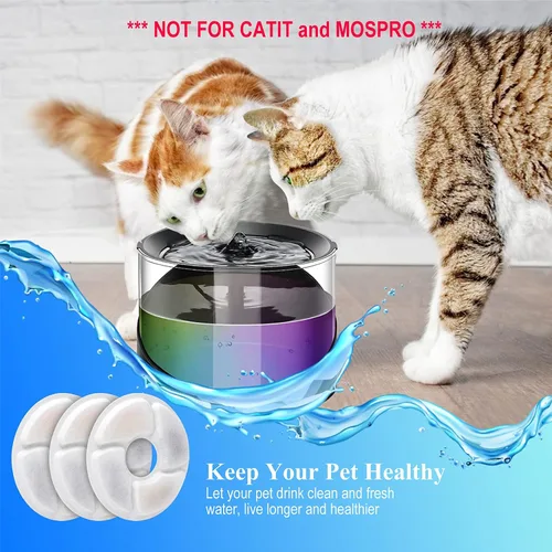 Vista 3 de Filtros de fuente de agua para gatos, 5 pulgadas, repuesto de filtros de carbón activado para fuente de perro, compatibles con gatos y perros