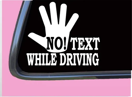 Vista 2 de No Texting TP 732 6 "etiqueta engomada texto libre conducción teléfono celular titular