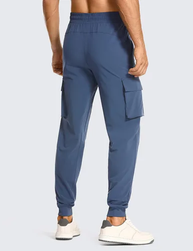 Vista 2 de CRZ YOGA Pantalones deportivos tipo cargo ligeros para hombre, de secado rápido, de 30 pulgadas, para senderismo, calle, casual, con bolsillos