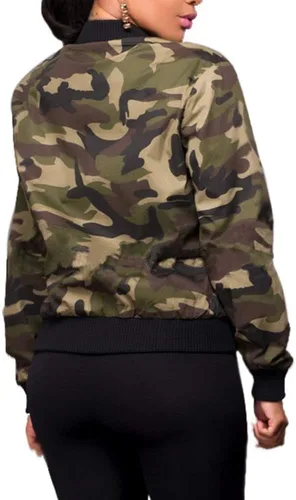Vista 4 de SheKiss Casual Jackets for Women Trendy Lightweight Outfits with Pockets Camuflaje ejército