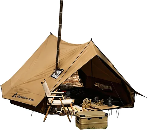 Vista 7 de Hot Tent with Stove Jack – 4 Season Waterproof & Windproof Shelter for 1–6 People, Lightweight for Camping, Hiking, Hunting & Fishing
