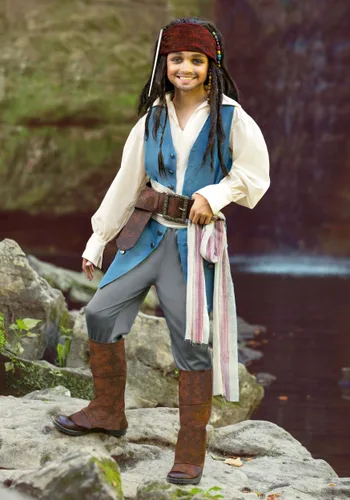 Vista 2 de Disfraz de Capitán Jack Sparrow para Niños de Piratas del Caribe de Disney Multicolor