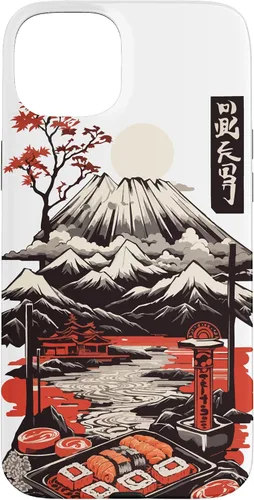 Vista 9 de Aesthetic Sushi Design Vintage Colour Woodcut Ukiyo-E Style Case for iPhone 16