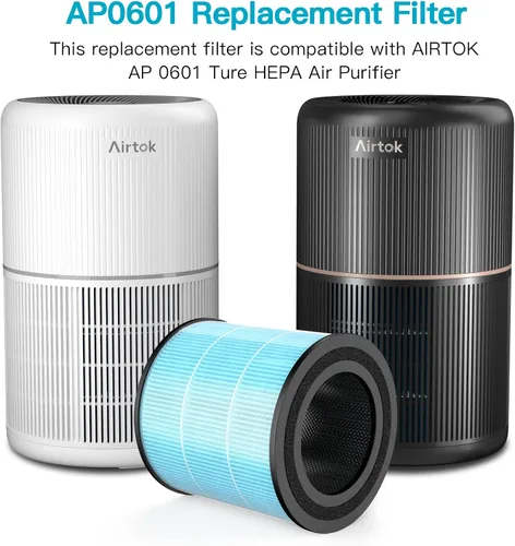 Vista 7 de AIRTOK Filtros de repuesto para purificador de aire AP0601, filtro HEPA de alta eficiencia 4 en 1 (paquete de 2)