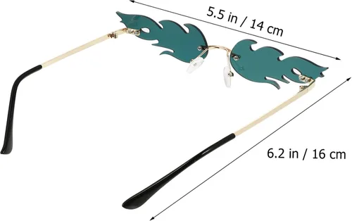Vista 2 de NUOBESTY Divertidas gafas de sol de fiesta con llama, sin borde, lentes ondulados, sin marco, gafas de vestir para fiestas, mujeres, niñas, gafas