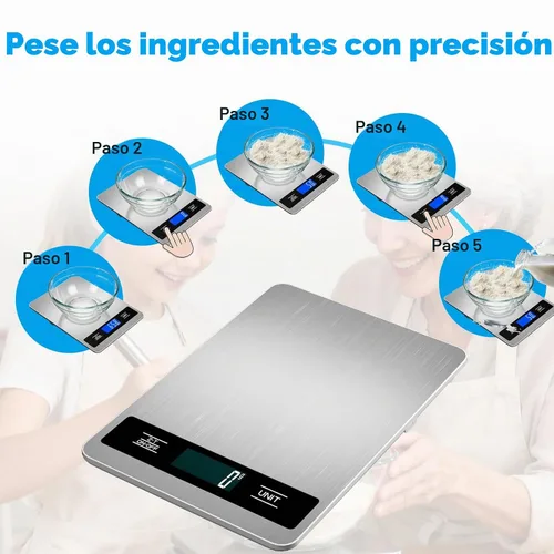Vista 7 de Báscula digital de alimentos de 33 libras, báscula digital de cocina, gramos y onzas para pérdida de peso, hornear, cocinar, Keto y preparación