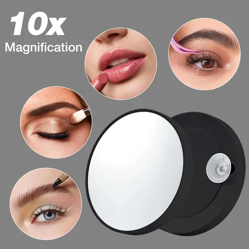 Vista 5 de Espejo de tocador de 12 x 13.9 pulgadas con luces, espejo de maquillaje LED Negro