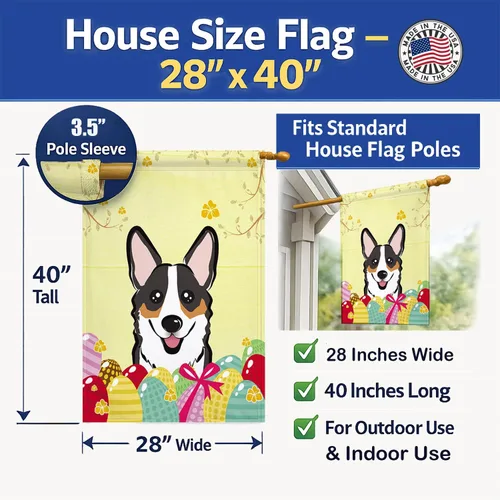 Vista 724 de Caroline's Treasures BB1923GF Bandera decorativa para jardín con diseño de Border Collie, para caza de huevos de Pascua, para jardín, jardín, patio