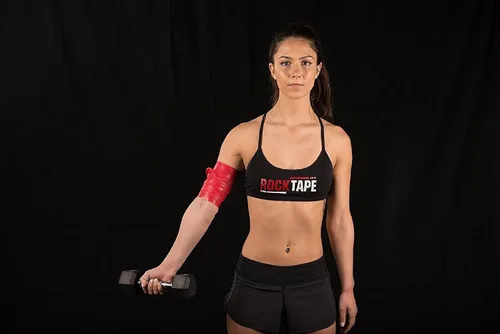Vista 2 de Rocktape RockFloss Tack - Banda de movilidad, recuperación muscular de compresión, hilo dental para dolor muscular, 2 y 4 pulgadas de ancho, rojo