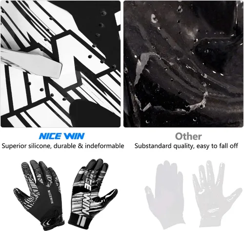 Vista 4 de NICEWIN Guantes de fútbol para adultos, guantes receptores de fútbol para hombres y mujeres