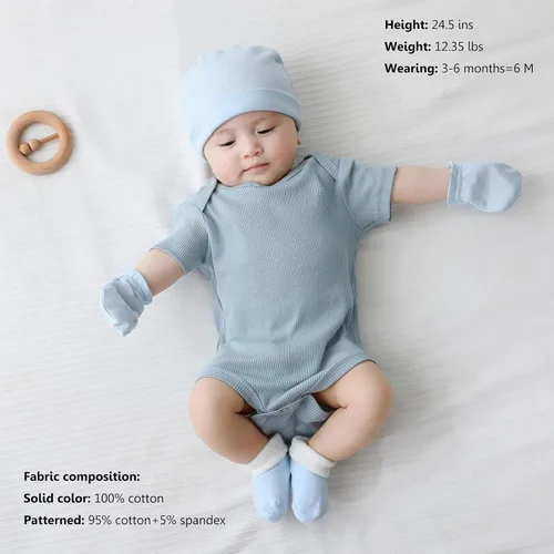 Vista 11 de Body de manga corta para bebé recién nacido, ropa de algodón de una pieza, 5 unidades, 0-12 meses