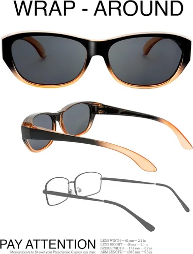 Vista 2 de Gafas de sol polarizadas The Fresh HD para gafas de sol anchas con prescripción en caja de regalo