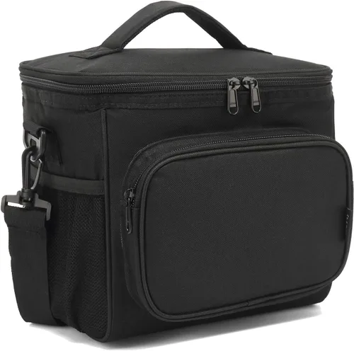 Vista 25 de FlowFly - Lonchera reutilizable con aislante para adultos, grande, para mujeres y hombres, con correa ajustable para el hombro, bolsillo frontal