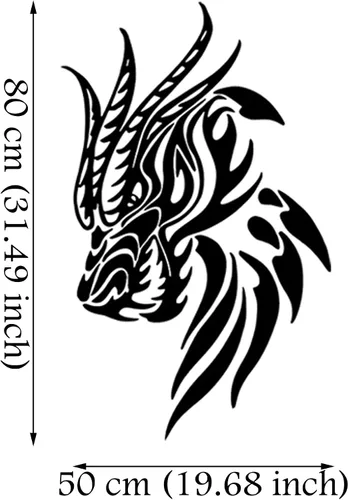 Vista 2 de Dragon Head Graphics - Adhesivo de vinilo autoadhesivo para capó de automóvil, accesorios de decoración de capó de automóvil, 31.49 x 19.68