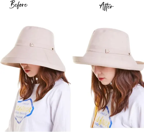 Vista 3 de Sombreros de sol de ala ancha de algodón para mujer, UPF50+, sombrero de playa plegable con protección UV, protección UV, sombrero de pesca