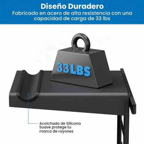 Vista 5 de Mount-It! Soporte de pared para bicicleta con estante y ganchos, soporte horizontal para interiores para garaje, hogar, ahorro de espacio, colgador