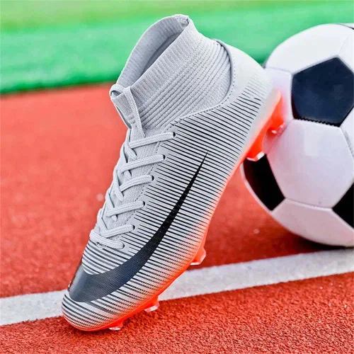 Vista 5 de Botas de fútbol para hombre Spikes High Top Unisex para exterioresinteriores Zapatillas de entrenamiento - Botas de fútbol juvenil para césped al