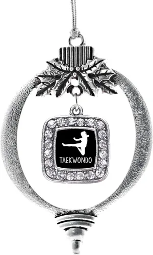 Vista 238 de Inspired Silver - Nana púrpura - Adorno de Navidad plateado - Adorno cuadrado para árbol de Navidad con circonita cúbica - Decoración colgante