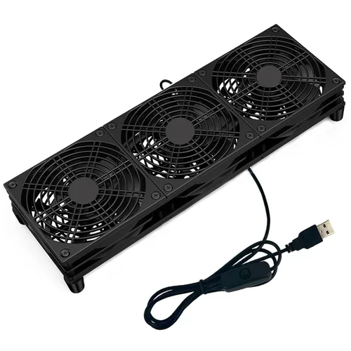 Vista 8 de VTRETU - Ventilador de refrigeración con interfaz USB silenciosa, utilizado para rack de enrutador, bricolaje, audio y video, gabinete de red