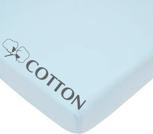 Vista 2 de American Baby Company - Sábana bajera ajustable de tejido de punto suave y transpirable 100% algodón, sábanas de practicuna, Azul
