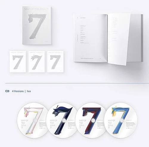 Vista 3 de K-POP BTS - MAP of The Soul : 7, Version 3 Cover incl. Album, Folded Poster, Extra Photocards Set