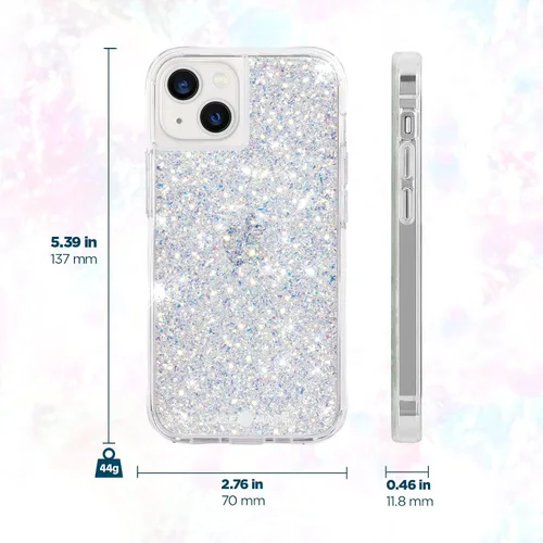 Vista 3 de Case-Mate - Funda Twinkle para iPhone 13 Mini con elementos decorativos reflectantes, protección contra caídas desde 10 pies, 5.4 pulgadas, diseño