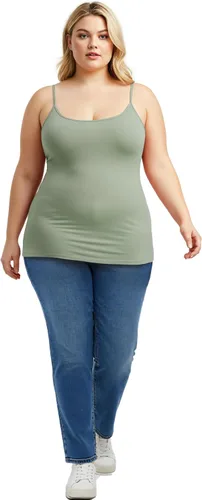 Vista 340 de Emmalise Camisola larga casual básica para mujer, con tirantes ajustables, top en capas