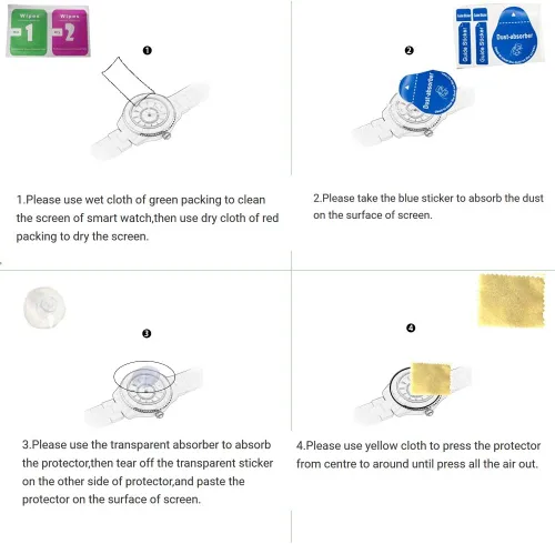Vista 3 de Protector de pantalla para reloj inteligente canmixs con 4PCS en un paquete, 33MM, transparente