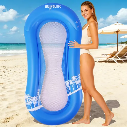 Vista 10 de ZHUYNXIR Flotador de piscina para adultos, hamaca flotante, balsas inflables, sofá de aire para piscina, cama flotante, tumbado en él, todo tu