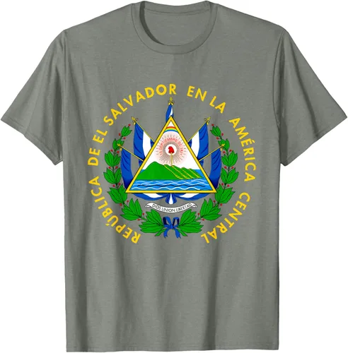 Vista 32 de Camiseta con diseño de emblema de la bandera de El Salvador