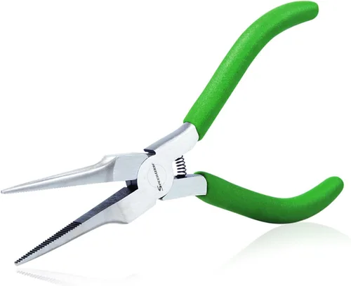 Vista 19 de SPEEDWOX 2PCS Alicates Mini de Punta de Aguja Curvados con Dientes y Alicates de Punta de Aguja para Fabricación de Joyas, Alicates de Punta Larga