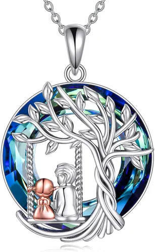 Vista 8 de CRMAD Regalos para hermanas de hermano para hermana, collar de plata de ley, joyería para regalos de cumpleaños y Navidad