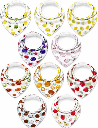 Vista 26 de KiddyStar Organic Cotton Baby Drool Bibs Soft, Adjustable, Absorbent, Unisex Teething Bandana Bibs for Babies