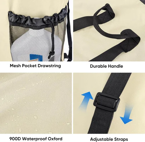 Vista 4 de BALEINE Mochila Bolsa de Lavandería de 120L, Tela Oxford 900D Bolsas Grandes de Lavandería de Viaje con Correas para el Hombro y 2 Bolsillos