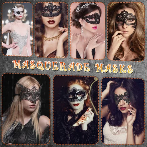 Vista 4 de Chivao 50 máscaras de encaje venecianas para mascarada, máscara de Mardi Gras, máscaras flexibles para carnaval, cumpleaños, día de San Valentín