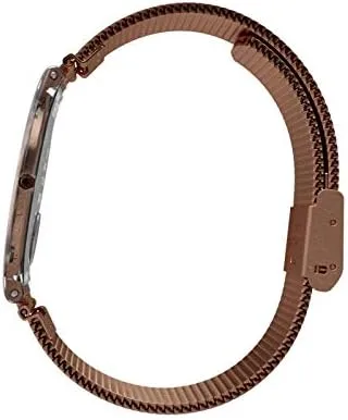 Vista 4 de Swatch SFP115M reloj en tono rosa piel con malla negra para mujer