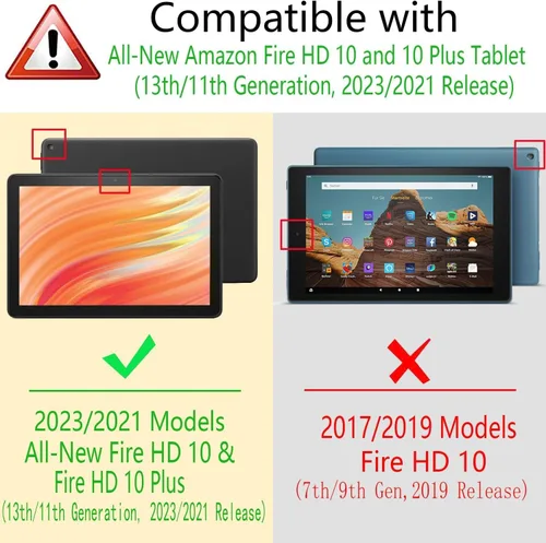 Vista 2 de DMLuna Case for All-New Amazon Fire HD 10 & 10 Plus Tablet (13th / 11th Generation, 2023/2021 Release) 10.1", Slim Cover with Folding Stand, Auto