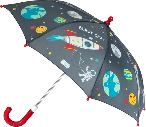 Vista 10 de Stephen Joseph Kids' Color Changing Wet Dry Umbrella, Water reacting, Pinch Free Umbrellas for Rain Children's Umbrella, BUTTERFLY, 23"X29