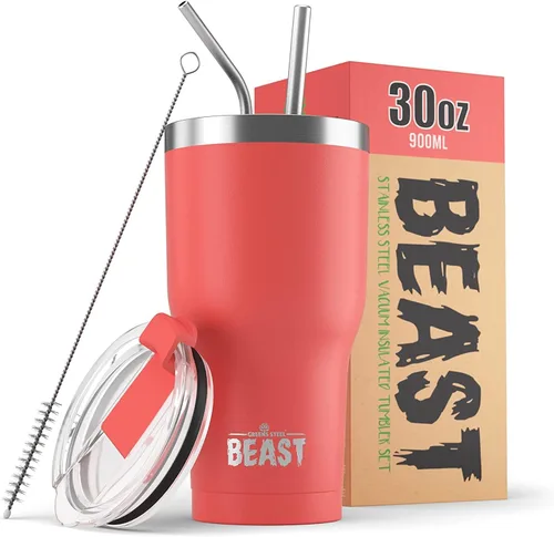 Vista 71 de Beast Vaso de 10 oz de Acero Inoxidable con Aislamiento al Vacío para Café y Hielo de Doble Pared Termo de Viaje (Blanco Ártico)