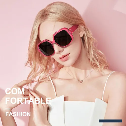 Vista 2 de ViewJoy Trendy Oversized Sunglasses for Women Polarized 100% UV Protection Spring Hinges Big Square Frame