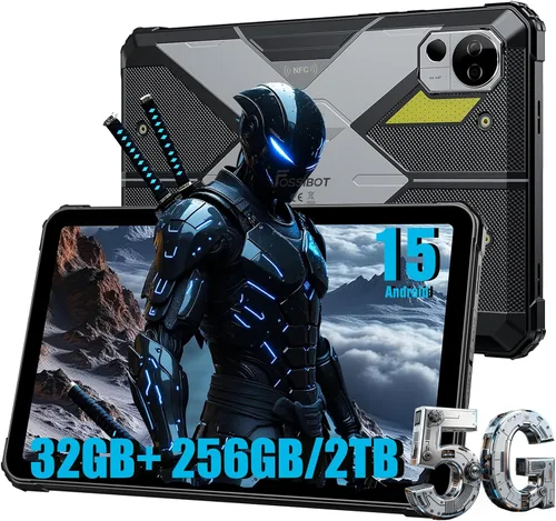 Vista 9 de FOSSIBOT DT3 5G Android 15 Tablet resistente, 32 GB+256 GB de almacenamiento, batería de 21560 mAh, tableta Windows resistente, tableta impermeable