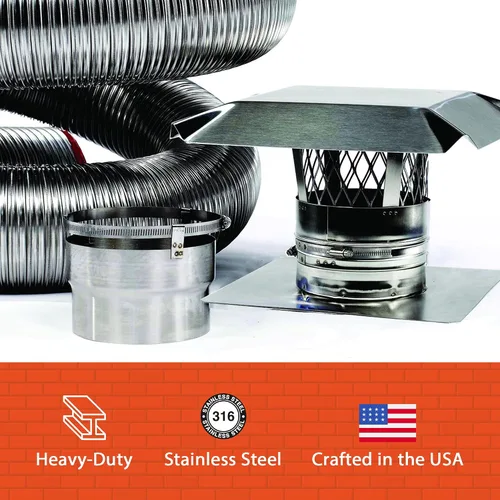 Vista 3 de Fireside Chimney Supply FireFlex 316Ti kit de accesorio interior de conducto de chimenea flexible