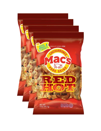 Vista 6 de Mac's Pieles de cerdo al rojo vivo, 5 onzas (paquete de 8)