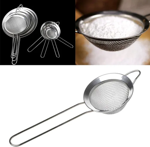 Vista 6 de Mini tamiz/colador profesional -cocina de acero inoxidable harina té colador malla colador tamiz filtro tamiz
