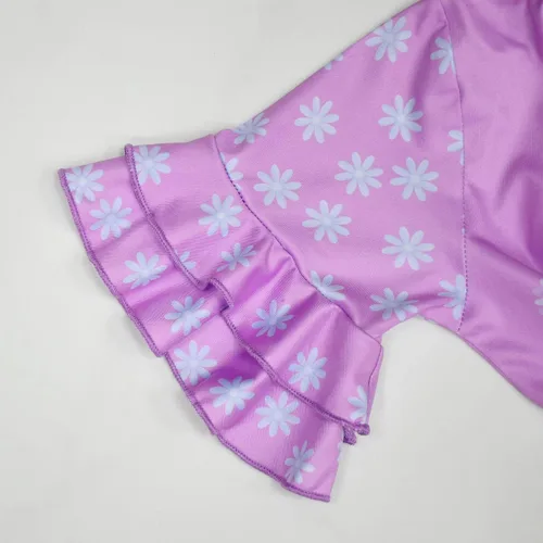 Vista 5 de Vestido de princesa con bolsa de manga corta para niñas y niños pequeños