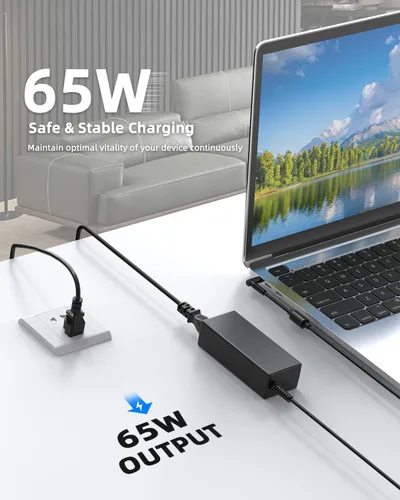 Vista 2 de Cargador para portátil de 65 W y 45 W compatible con HP es 13252, Pavilion Spectre Envy X360 11 13 15 Chromrbook 11 14 x360 Zbook Elitebook Stream